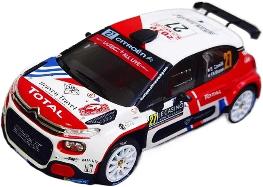 Scale Car Models for Citroen C3#27 2020 1:43 Alloy Racing Car Model Metal Toy Car Boy Gift Pre-Built Model Vehicles