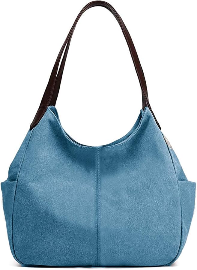 Fashion Women's Multi-pocket Cotton Canvas Handbags Shoulder Bags Totes Purses