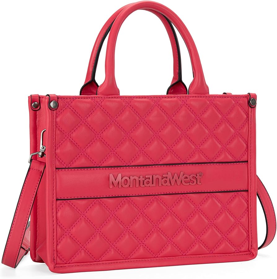 Montana West Work Tote Bags Quilted Handbags Shoulder Purses with Detachable Strap