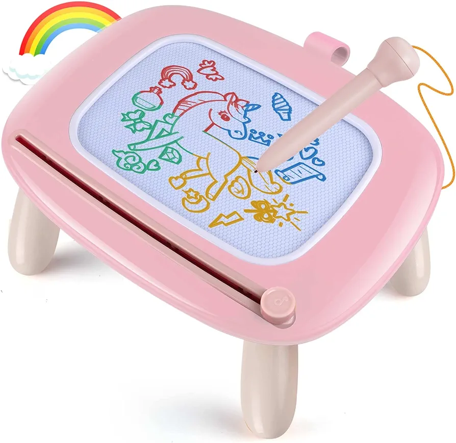 Smasiagon Toddler Girl Boy Toys,Magnetic Drawing Board for Toddlers,Early Learning Doodle Board Writing Painting Sketch Pad, Birthday Christmas Easter Valentines Day Gifts for 1 2 3 Year Old (Pink)