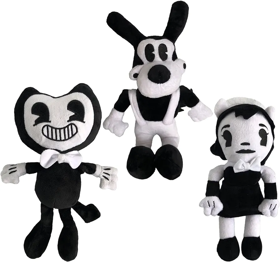 3PCS Anime Plush Toys Bendy Doll Cute Game Horror Plush Soft Stuffed Animals Plush Toys for Kids and Game Fans