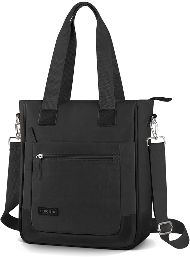 ETRONIK Tote Bag for Women, Crossbody Shoulder Bags with Compartments Fit 13.3 inch, Handbag with Zipper