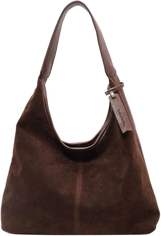 Leather Hobo Bags for Women Brown Purses Suede Purse Slouchy Tote Bag Suede Tote Bag Fall Purses Handbag