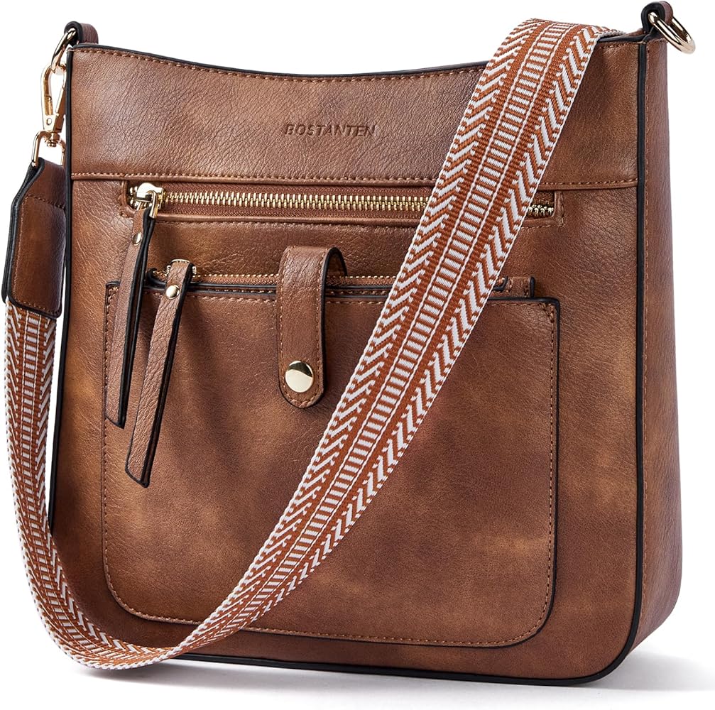 BOSTANTEN Crossbody Purses for Women Hobo Bags Shoulder Handbags With Detachable Guitar Strap