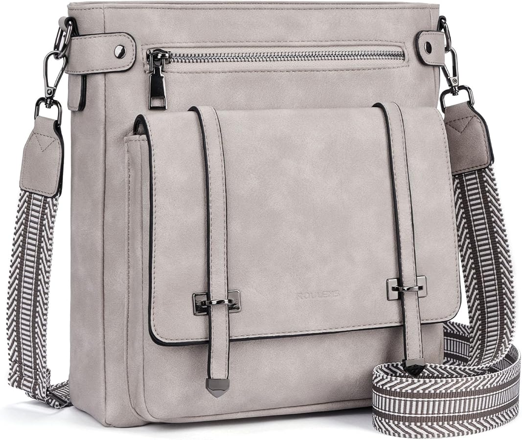 Crossbody Bags for Women,Multi Pocket Crossbody Purses Soft Leather Shoulder Handbags Travel Purse Adjustable Strap