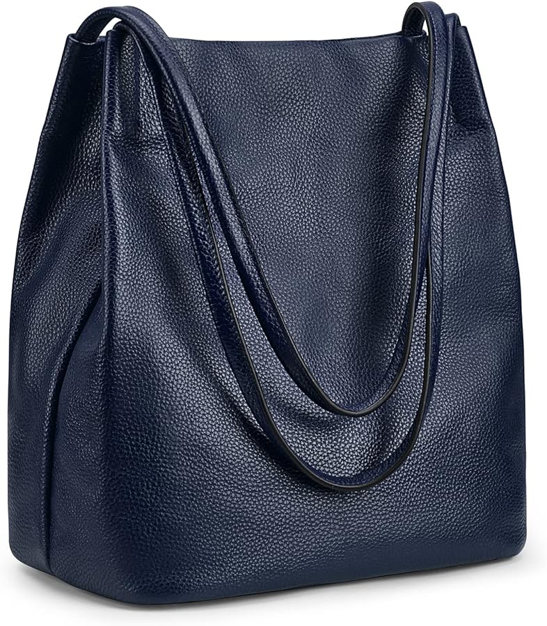 Kattee Women Soft Genuine Leather Totes Shoulder Bag Purses and Handbags with Top Magnetic Snap Closure