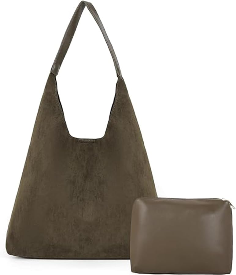 Suede Tote Bag for Women Suede Purse Trendy Luxury Hobo Bag Crossbody Bag Suede Handbags for Women 2024
