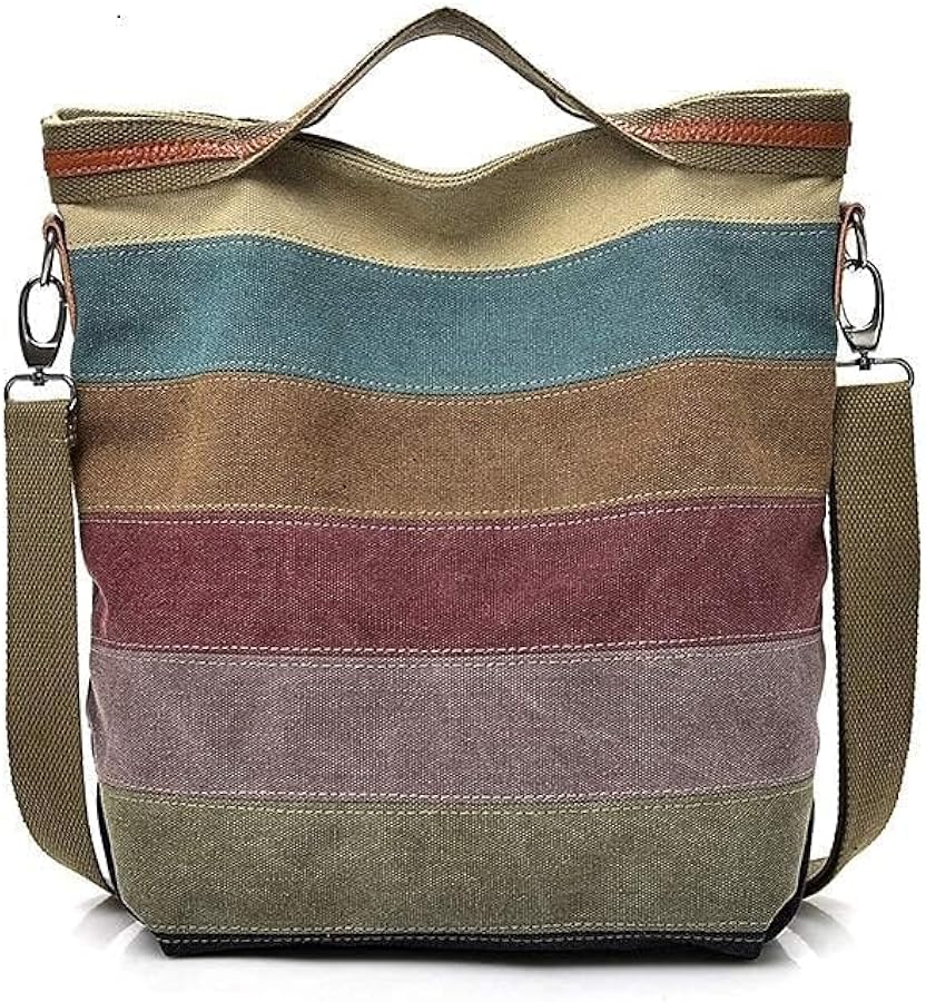Womens Shoulder Bags Canvas Hobo Handbags Multi-Color Casual Messenger Bag Top Handle Tote Crossbody Bags