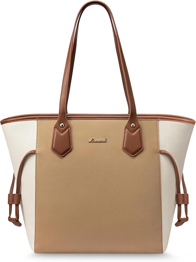 LOVEVOOK Leather Tote Bag for Women, Lightweight Large Capacity Handbag, Waterproof Tote Purse