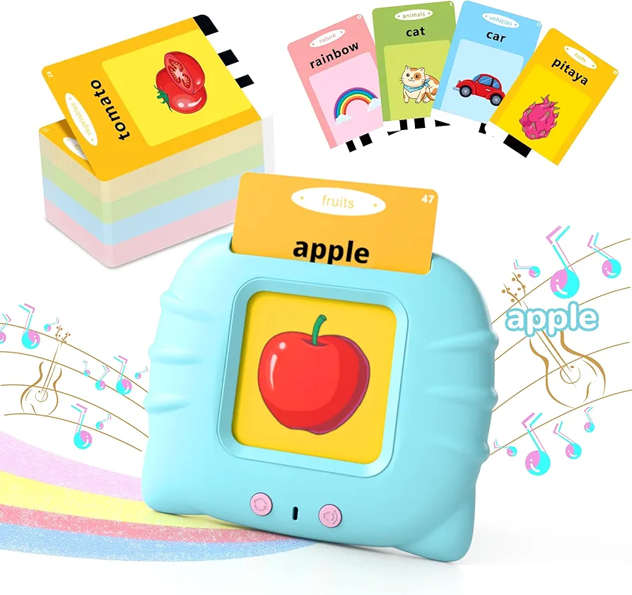 Toloso Talking Flash Cards, Toddler Toys for 1 2 3 4 5 Years Old Boy Girl Birthday Gift, Montessori Learning Toys for Toddlers, Autism Sensory Toys, Pocket Speech Therapy Toy, Educational Toddler Toys