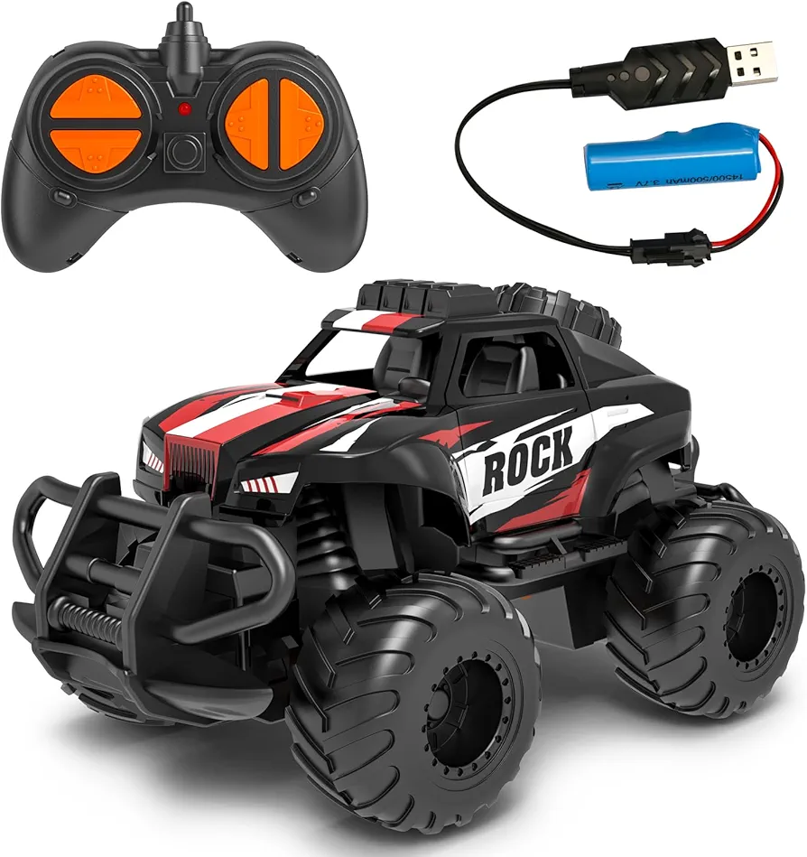Remote Control Car for Boys 2-5, 1:43 Scale Rechargable RC Car Toddler Toys Age 2-4, Mini Truck Toy Vehicle Christmas Birthday Gifts, 2.4 GHz RC Toys Cars for 2 3 4 5 Year Old Boys, Black