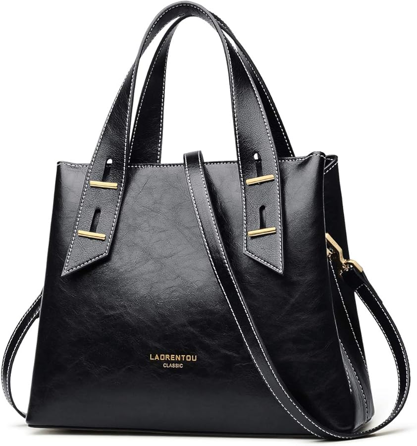 LAORENTOU Women Crossbody Handbags Cow Leather Satchel Handbags for Women Top-handle Shoulder Tote Purses