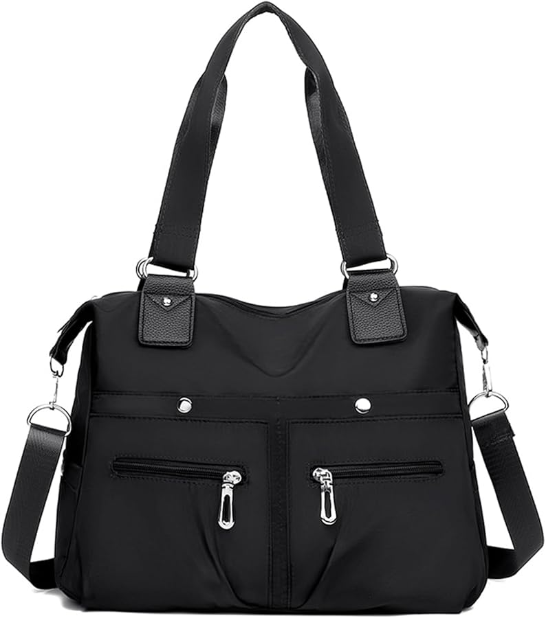 Tote Bag Crossbody Bags for Women Nylon Purses for Women Multiple Pockets Bag Handbags with Zipper Satchel Bags