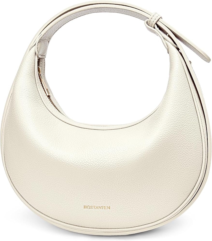 BOSTANTEN Crescent Shoulder Bag for Women Trendy Crossbody Hobo Purse Vegan Leather Clutch Handbag Adjustable Strap