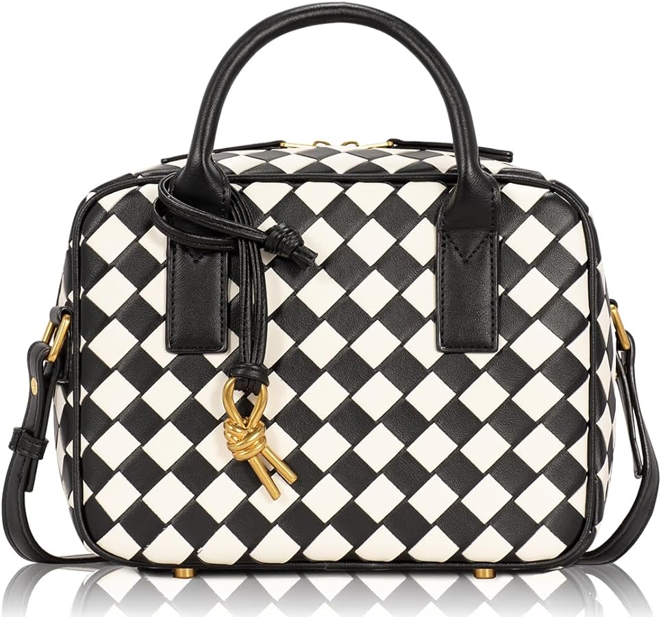 Woven Bag for Women Top Handle Satchel Handbag Crossbody Bag PU Leather Shoulder Bag Woven Purses for Women