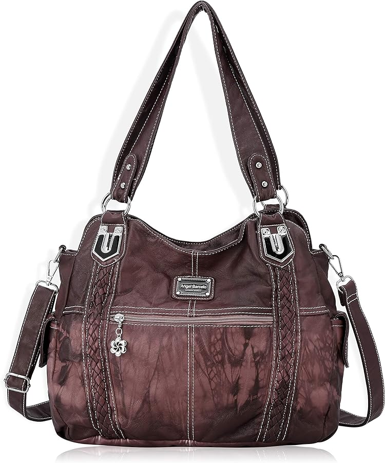 Angel Barcelo Roomy Fashion Hobo Womens Handbags Ladies Purse Satchel Shoulder Bags Tote Washed Leather Bag