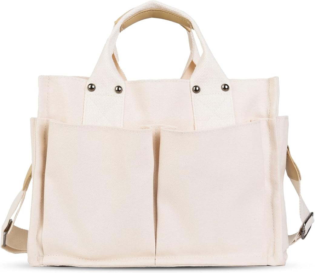 Valleycomfy Canvas Tote Bags for Women Large Shoulder Hobo Bags Handbags Purse Satchel Purses Multi-pockets Casual Work Bags