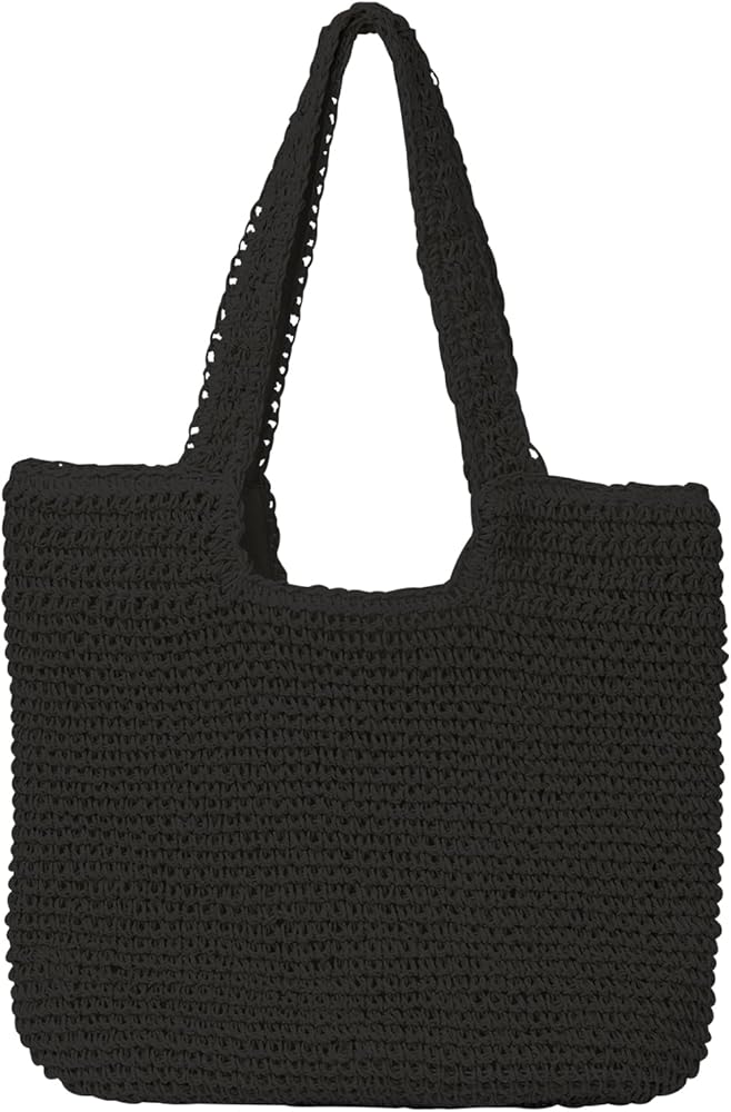 Beach Bags for Women - Summer Soft Large Woven Shoulder Purse Handbag, Beach Tote Straw Bag for Summer Vacation