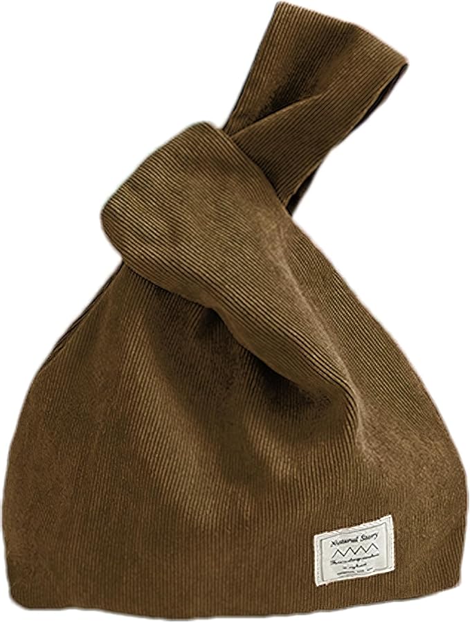 Small Corduroy Wristlet Wallet for Women Portable Wrist Bag Sleeve-Knot-Pouch