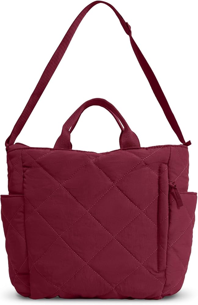 WOOMADA Quilted Tote Bag for Women, Puffer Hobo Handbag, Lightweight Padding Shoulder Bag, Nylon Padded Crossbody Bag