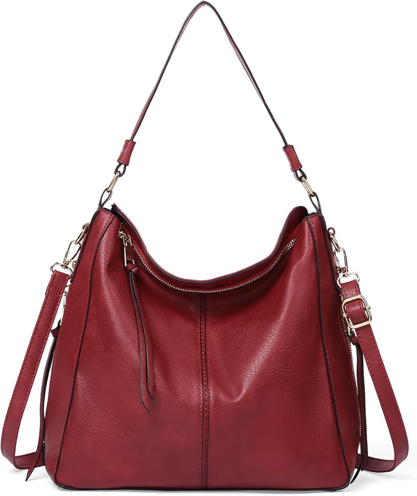 Hobo Bags for Women Large Leather Purses and Handbags Crossbody Tote Shoulder Bag with Side Pockets Adjustable Strap