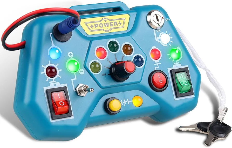 Toddler Montessori LED Light Busy Board - Educational Toys Learning Activities - Baby Game Sensory Toys - Gifts for 12 18 Months Age 1 2 3 4 One Year Old Boys Girls Birthday - Toddler Travel Toys
