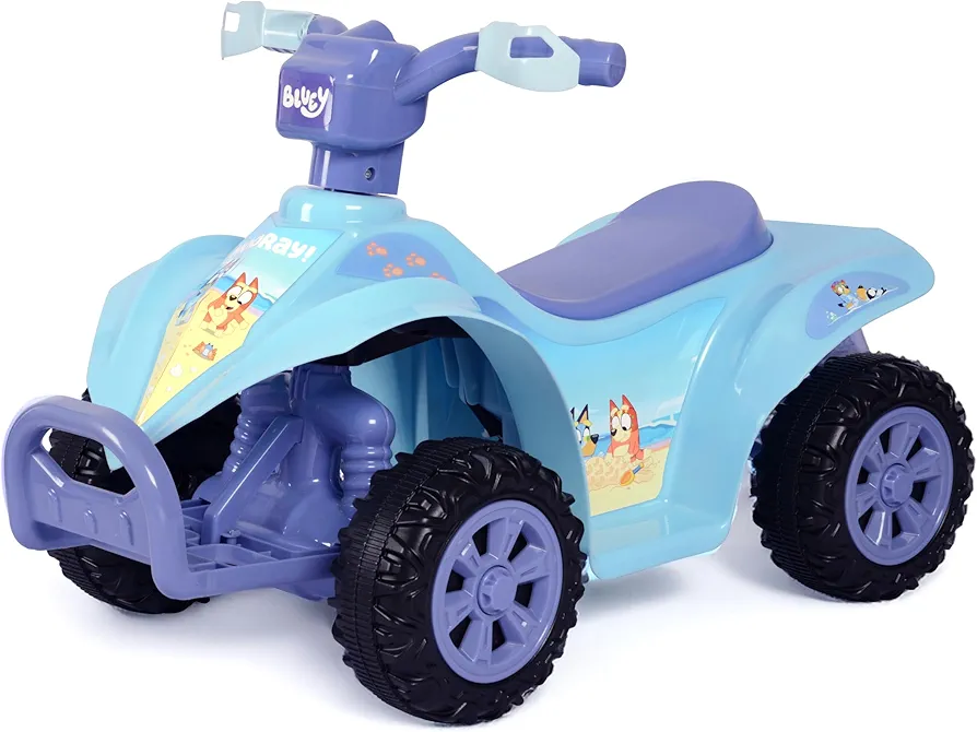 Bluey 6V ATV Quad for Kids - Powerful and Safe Ride-On Toy with Rechargeable Battery - Forward and Reverse Driving - Max Weight Capacity of 55 LBS - Ages 2-3 Years
