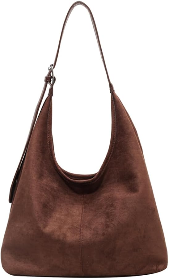 Leather Hobo Bags for Women Brown Purses Suede Purse Slouchy Tote Bag Suede Tote Bag Fall Purses Handbag