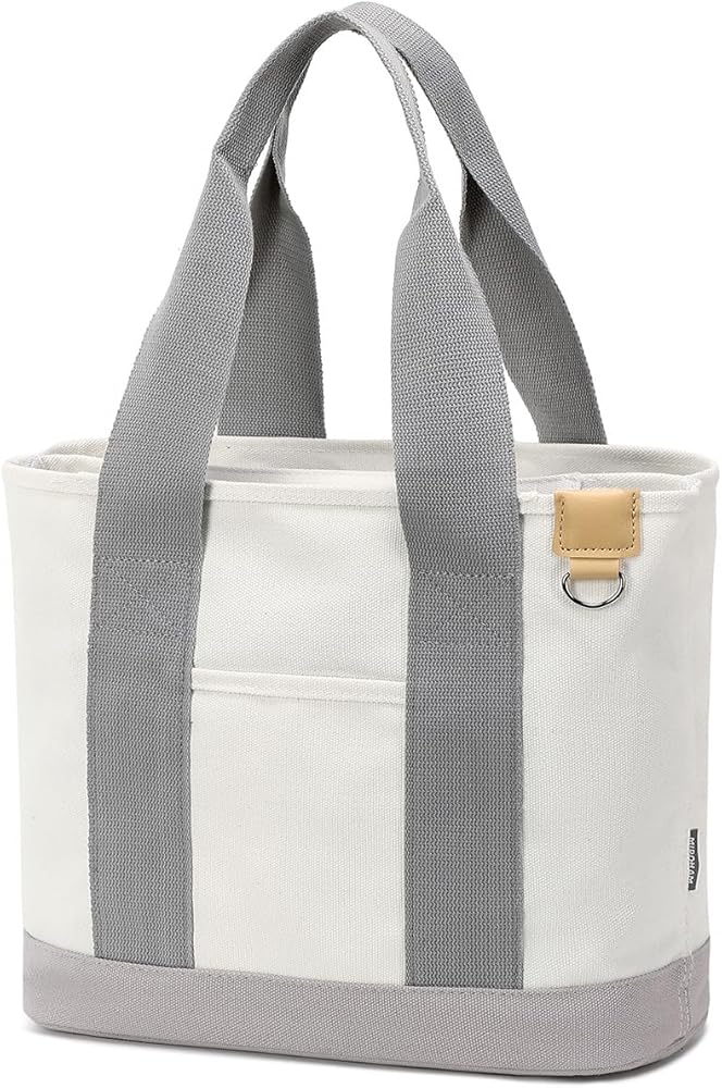 Canvas Tote Bag for Women,Shoulder Bag,Tote Bag with Zipper Canvas Handbag Travel Bags with Keychain