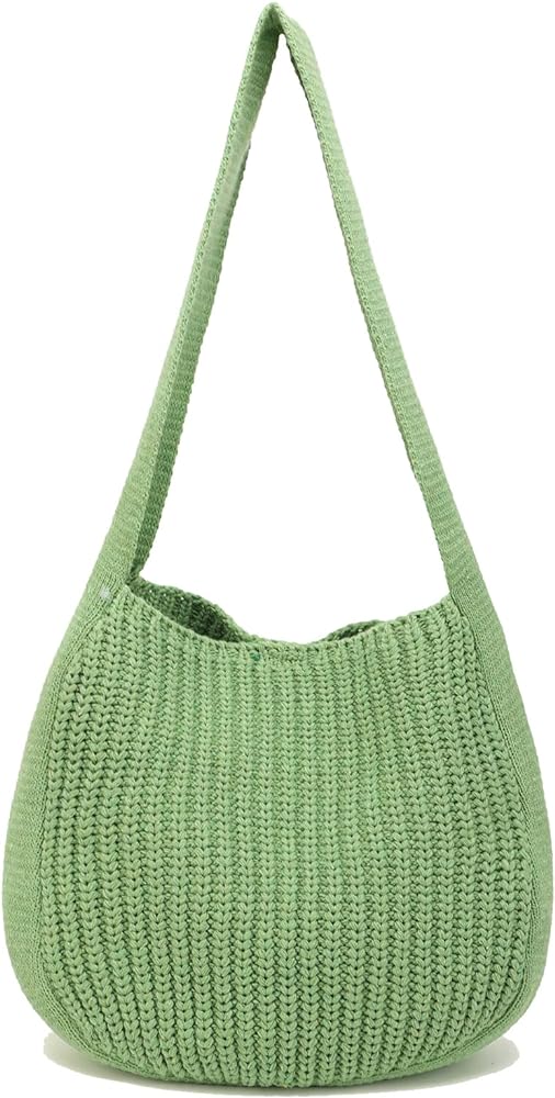 ENBEI Women's Shoulder Handbags Crocheted Bags Large knit bag Tote bag aesthetic for school cute Tote bags Beach Bag Tote