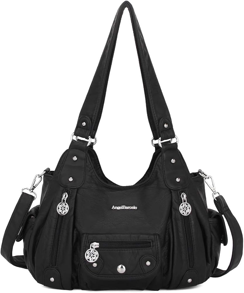 Angel Barcelo Womens Purses and Handbags PU Leather Shoulder Bag Fashion Hobo Bags for Girls