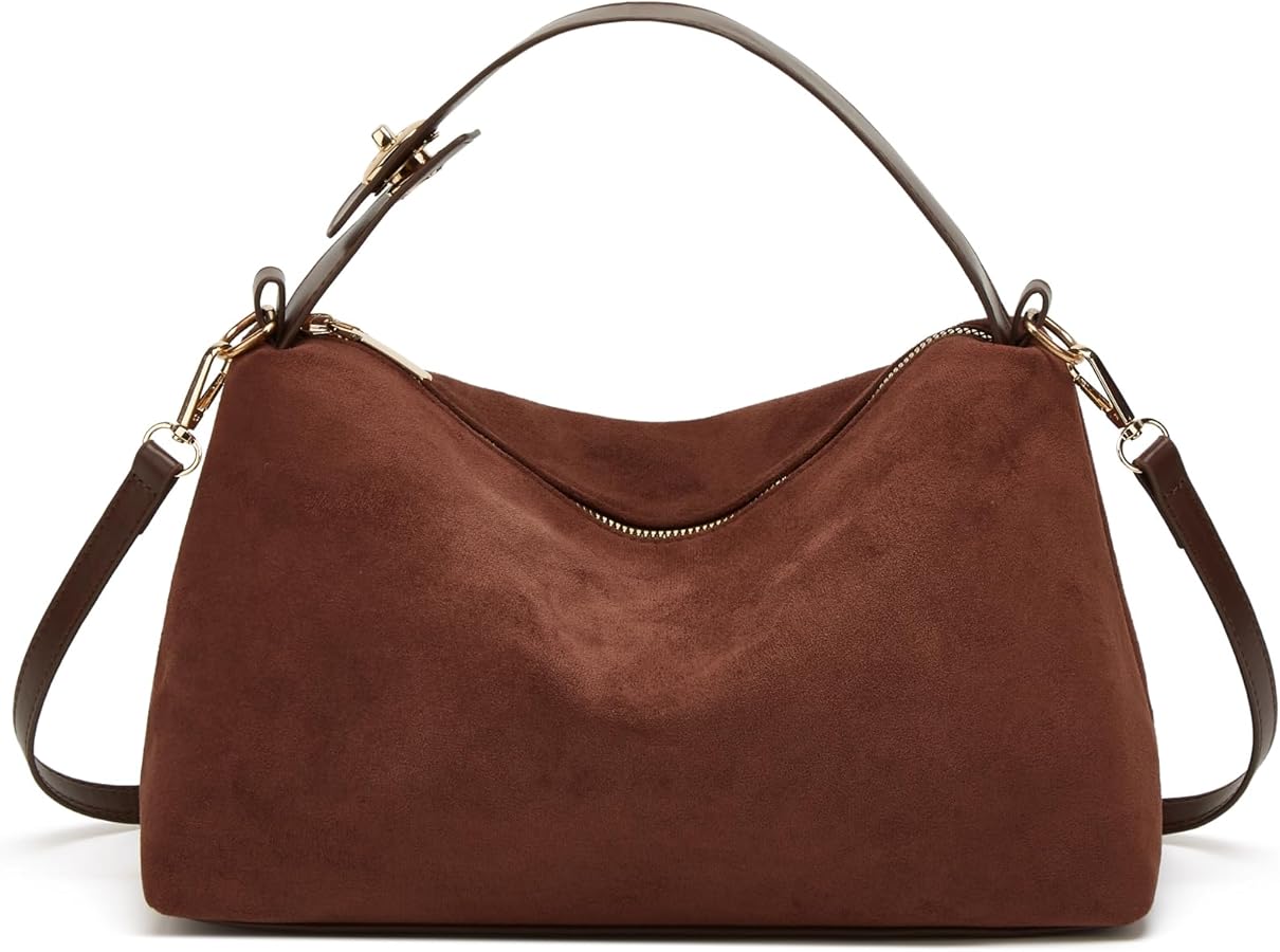 2024 Trendy Suede Pillow Bag Retro Shoulder Bag Fall Winter Versatile Commuter Crossbody Tote Matte Underarm Bag