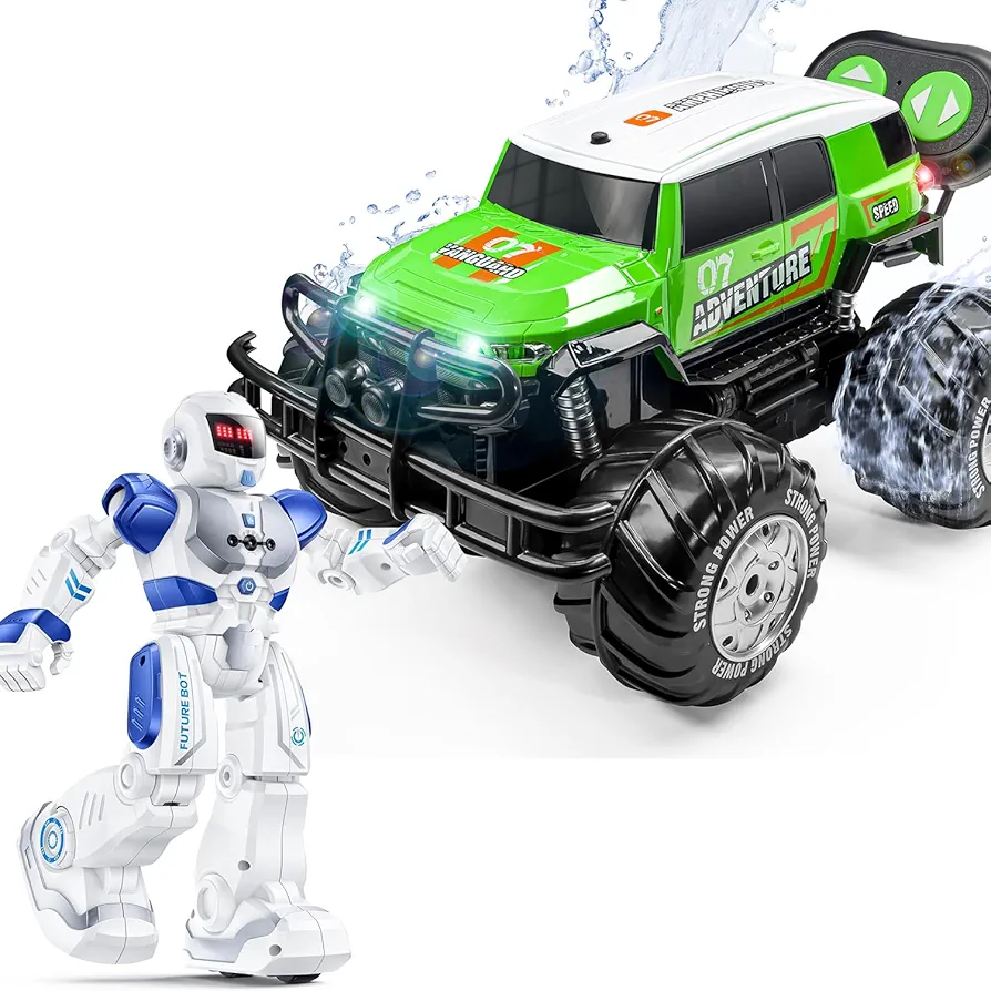 Ruko 1601AMP2 Amphibious Monster Truck, 6088 Gesture Sensing Robot, Gifts for Kids 3 4 5 6 Years Old