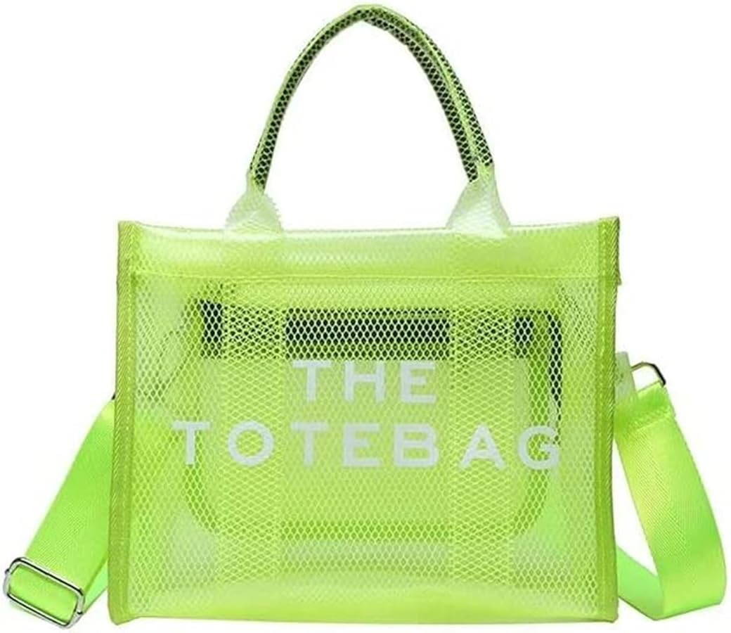 The Tote Bag for Women,Clear Plastic Handbag Tote Bag with Zipper Clear Crossbody Shoulder Tote Bag for Beach,Travel