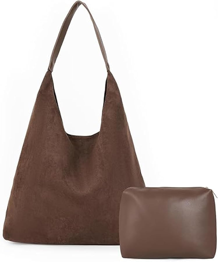 Suede Tote Bag for Women Suede Purse Trendy Luxury Hobo Bag Crossbody Bag Suede Handbags for Women 2024