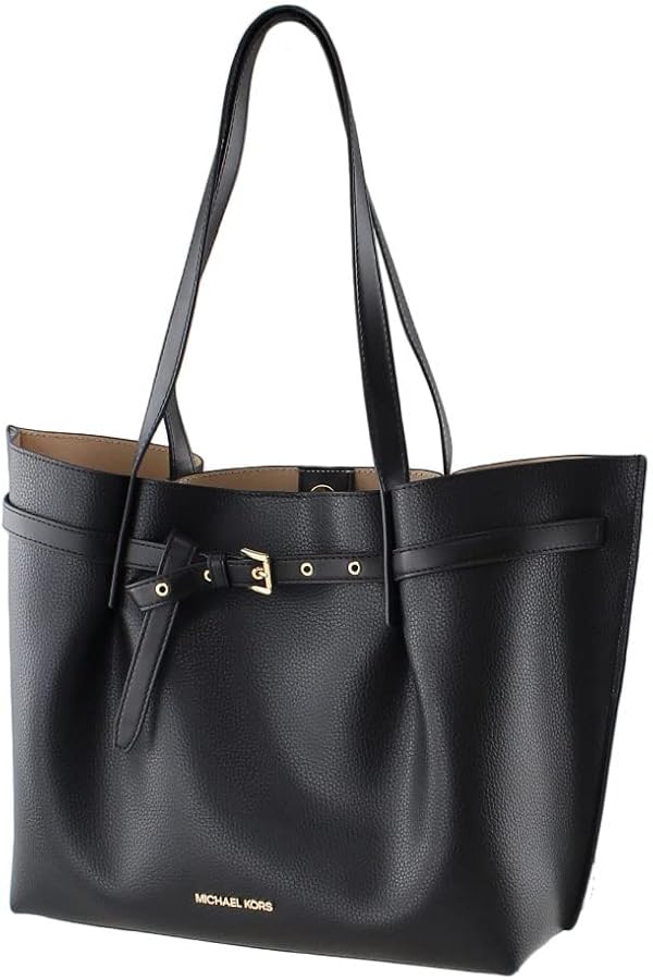 Michael Kors Emilia Large Tote Leather Shoulder Purse Handbag in Black