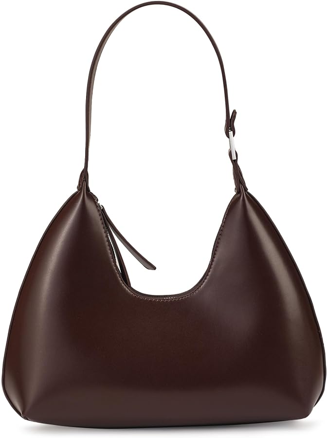 Hobo Shoulder Handbags for Women Lightweight Trendy Soft Leather Tote Bag with Zipper Purses for Teens