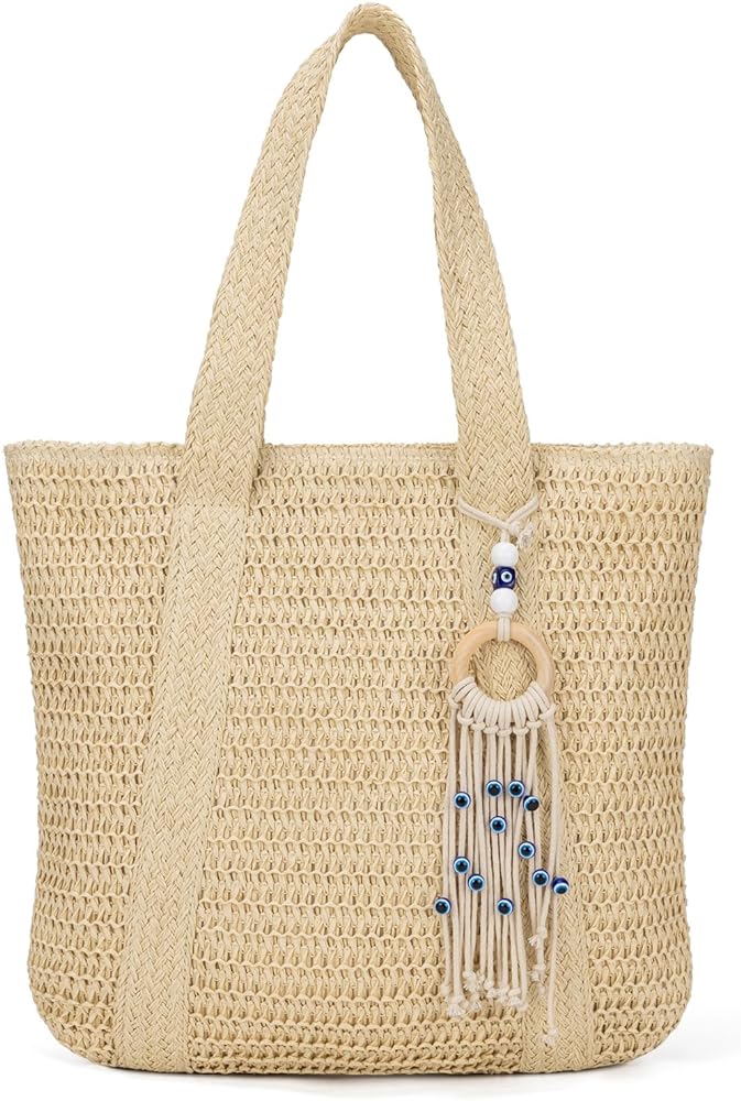 Summer Large Straw Bags For Women Travel Beach Totes Bag Woven Tote Handmade Shoulder Bag Handbag
