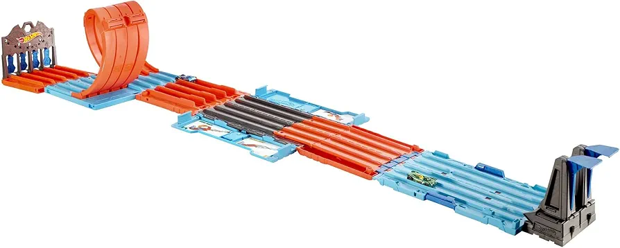 Hot Wheels Toy Car Track Set, Race Crate Transforms into 3 Track Different Builds, Includes Storage & 2 Cars in 1:64 Scale (Amazon Exclusive)