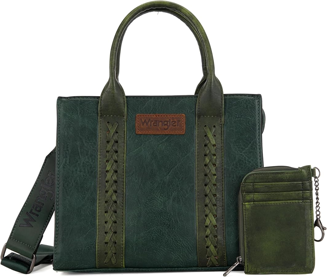 Wrangler Purse Medium Tote Bags for Women with Card Holder Wallet Designer Satchel Top-handle Handbags