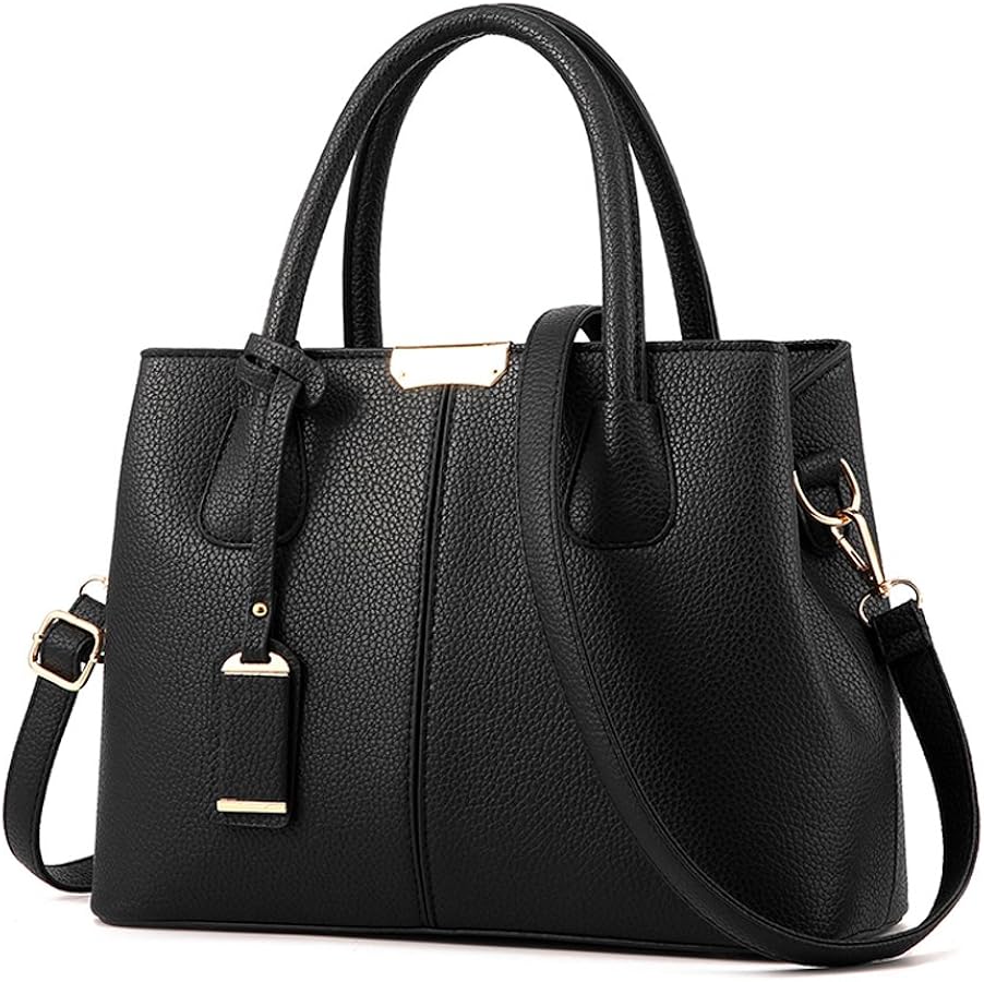 Covelin Women's Top-handle Cross Body Handbag Middle Size Purse Durable Leather Tote Bag