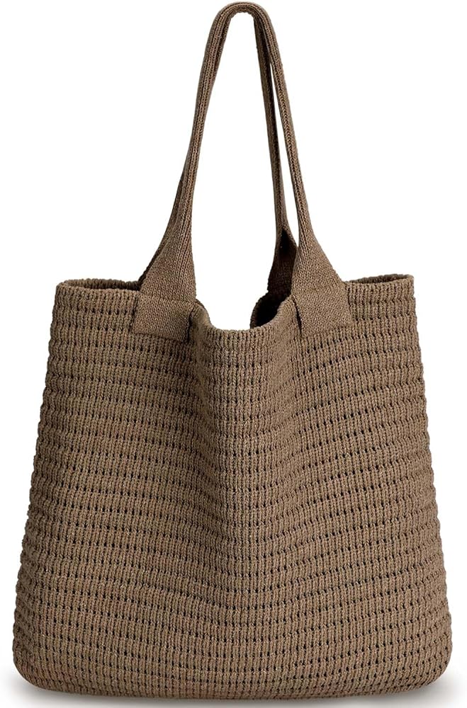 hatisan Crochet Bags for Women Large Tote Bag Aesthetic Handbag Shoulder Bag Hippie Bag Knit Bag
