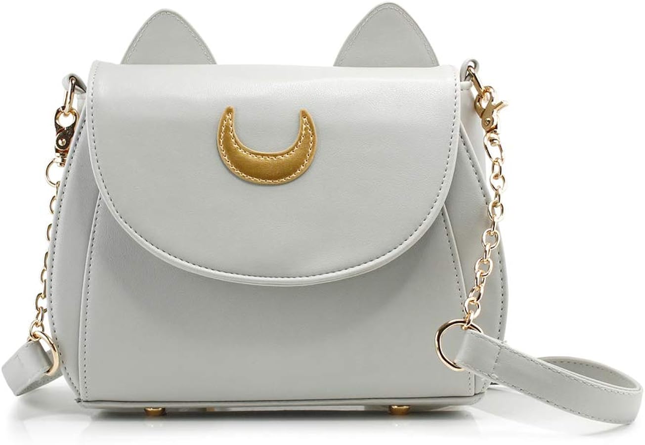 OCT17 Moon Luna Design Purse Kitty Cat satchel shoulder bag Designer Women Handbag Tote PU Leather Sailer Style