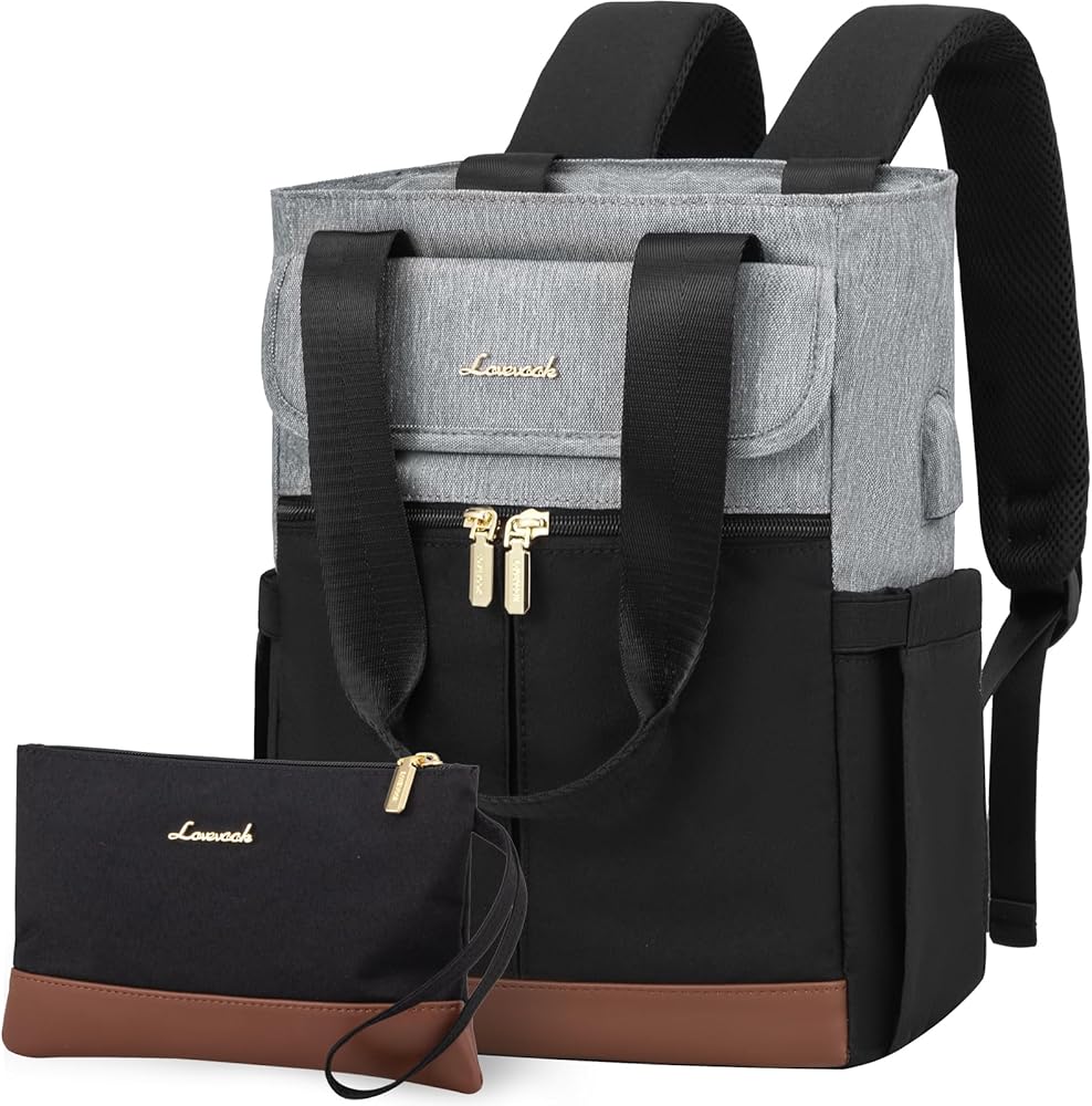 LOVEVOOK Backpack Purse for Women, Convertible Mini Backpacks Tote for Teen Girls, Small College Bookbag for Work, School, Travel, 2pcs set