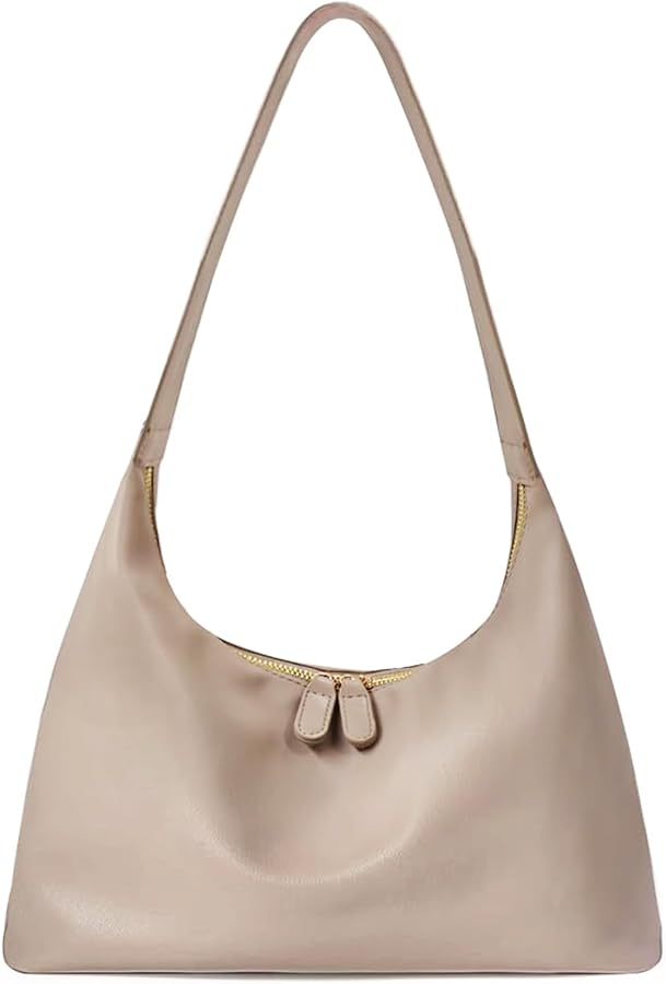 Shoulder Purses for Women Small Hobo Bag Slouchy Tote Bags Handbag Trendy Vegan Leather Clutch Purse with Zipper