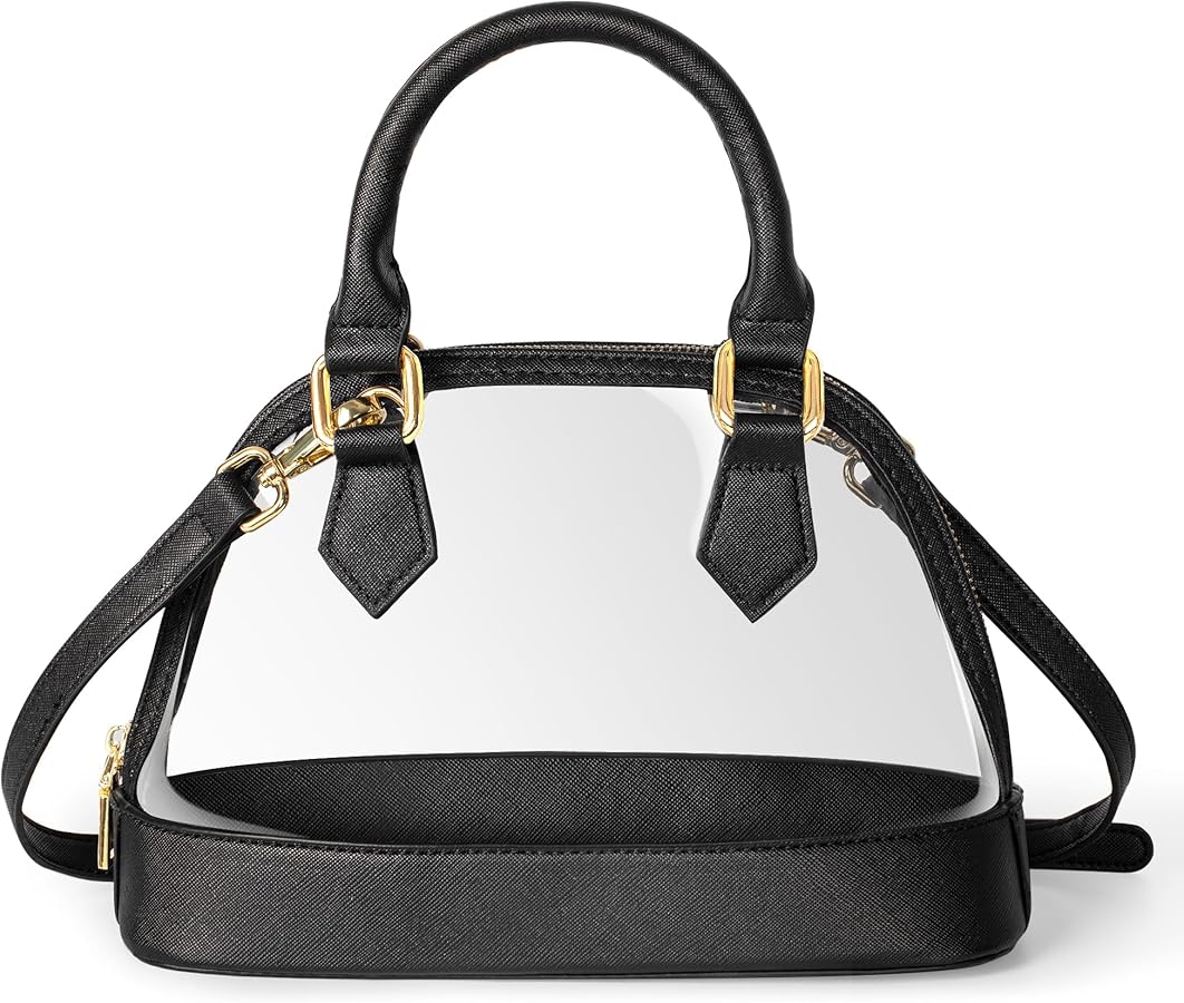 Joryin Clear Bag Stadium Approved Clear Purse for Women Classic Zipper Vegan Leather Tote Bag Handbag