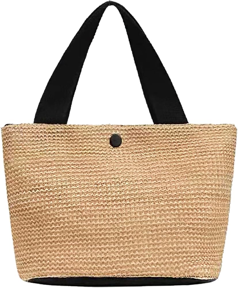 Straw Beach Bag,Women Hobo Summer Woven Large Handbags Straw Tote Bag with Lining Pockets for Daily Use Beach Travel