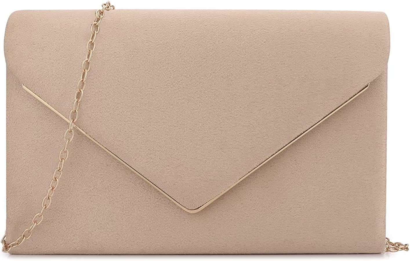 BBjinronjy Clutch Purse for Women Evening Bags Handbags for Wedding Party Cocktail Prom Faux Suede Crossbody Shoulder Bag (Nude)