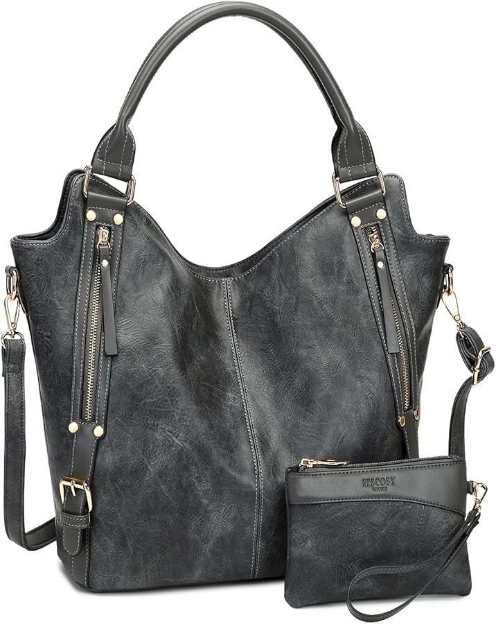 Women Tote Bag Handbags PU Leather Fashion Hobo Shoulder Bags with Adjustable Shoulder Strap