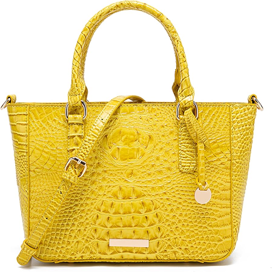 Ladies Tote Leather Bags for Women Crocodile Embossed Zipper Satchel Purse Elegant Compartments Crossbody Work